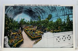 Missouri Mo St Louis Shaws Garden Green House Interior Postcard Old Vintage Card