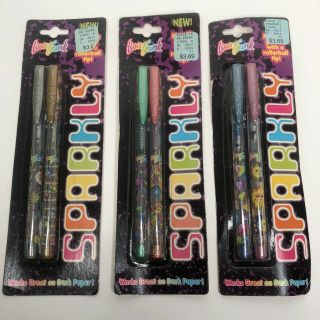 Vintage 90s Lisa Frank Dream Writers Sparkly Gel Pen Rare 3 Packs/6 Pens Nos