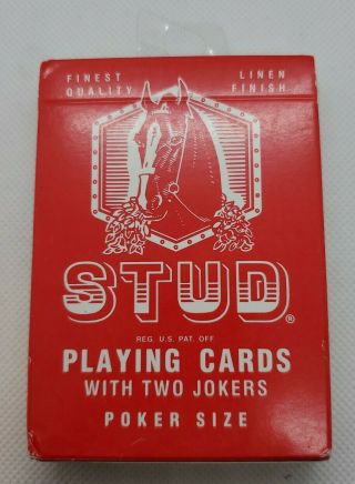 Vintage Stud Playing Cards Poker Size &