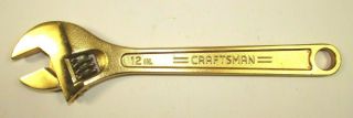 24k Gold Plated Craftsman 12 " Adjustable Crescent Wrench - Hard To Find -
