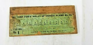 Cutters For Stanley Plane No 55 Universal 11 Ea.  W/ Orig Box,  Cutter Box 1 Usa