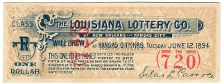 1894 The Louisiana Lottery Co.  Of Orleans & Kansas City 720