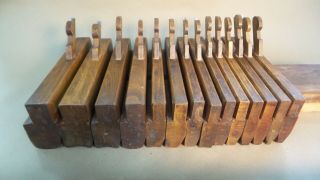 Near Half Set (14) Greenfield Tool Co.  Even No.  Hollow And Round Molding Planes