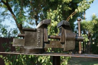 Vintage COLUMBIAN No.  143 Bench Anvil Vise With Pipe Grips,  3  Jaws,  Circa 1930 ' s 2