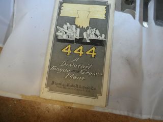 Stanley No 444 dovetail plane with box and instructions. 3