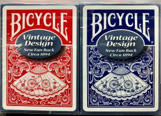 Bicycle Vintage Design Fan Back Circa 1984 Playing Cards Decks -