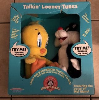 Vintage 1998 Sylvester And Tweety Pie Talkin Looney Tunes Plushes