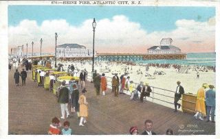 Nj - Heinz Pier Atlantic City Vintage Prelinen Postcard,  Boardwalk Pier Costumes