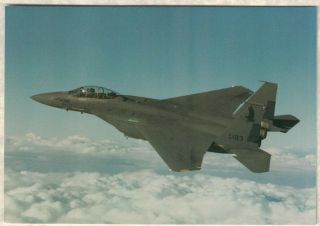 Vintage Mcdonnell Douglas F - 15e Strike Eagle Military Airplane John Fry Postcard
