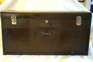 Kennedy 526 Large Machinist Toolbox Chest 8 Drawer W/cover & Felt Padding 28 "