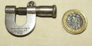 Scarce Brown & Sharpe No 1 Pocket Sheet Metal gauge micrometer old tool 2