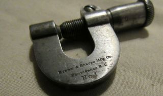 Scarce Brown & Sharpe No 1 Pocket Sheet Metal gauge micrometer old tool 3
