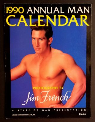 Jim French 1990 Annual Man Calendar Male Nudes Gay Interest Photography