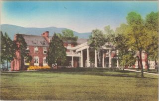 Vintage Hand Color Postcard,  Tree Covered The Mimslyn Hotel,  Luray,  Virginia
