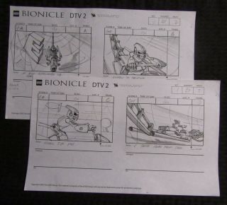 2003 Lego Bionicle Dtv2 14x8.  5 " Pencil Storyboard Art Sc2d Pgs 2 & 3 Matau