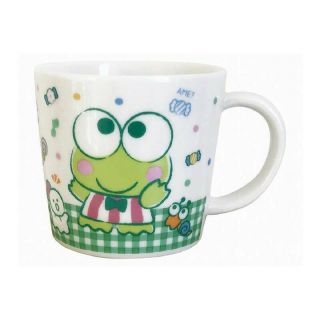Kerokerokeroppi Sanrio Keroppi Ceramic Mug Cup Green 8.  1 Oz White Candy Sunny.