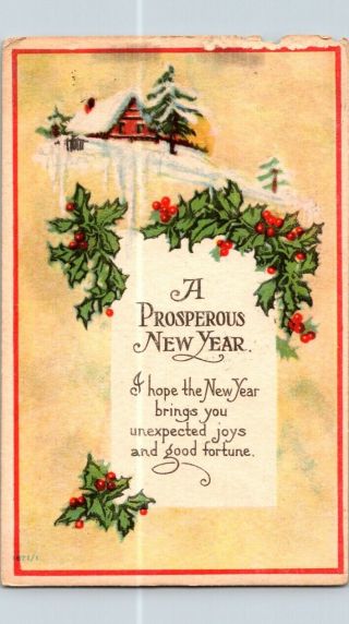 Vintage Postcard Postmarked A Prosperous Year Series 1671/1 By S.  Bergman