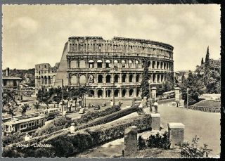 Vintage 1950 Roma Rome Italy The Coliseum Postcard