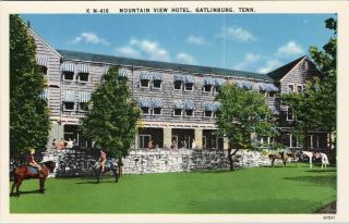 Vintage Chrome Postcard,  Mountain View Hotel,  Gatlinburg,  Tn