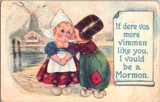 Vintage Postcard Postmarked 1916 If Dere Vos More Vimmen Like.