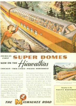 Postcard Of A Vintage Advertising Domes On The Hiawathas Of The Milwaukee