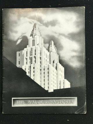 Waldorf Astoria - Brochure And Special Party Menu - Bankers Life Company - 1938