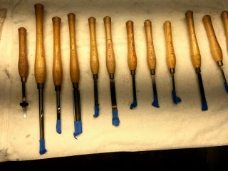 Set of 13 Robert Sorby Wood Lathe Knives and Woodworking Chisels and Sharp 2