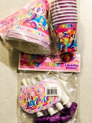 Vintage Lisa Frank Painter Panda Happy Birthday Party Supplies Hats/cups/blowout