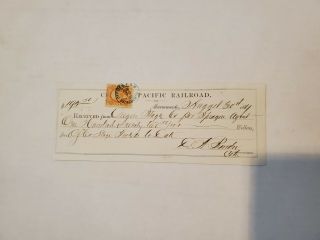 1867 Sacramento Ca Cprr Central Pacific Railroad Oregon Stage Agent Ticket Check