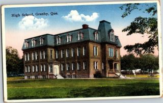 Vintage Postcard High School Granby Quebec Canada By P.  A.  Peltier & Son