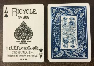 Antique Bicycle 808 Playing Cards Thistle Back Russell Morgan 52/52 Vintage