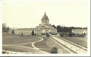 Real Photo Vintage Postcard Ex State Capitol Olympia Washington