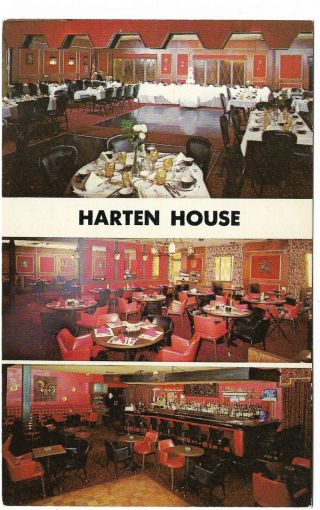 Vintage Advertising Postcard,  The Harten House Restaurant,  Waterbury,  Ct