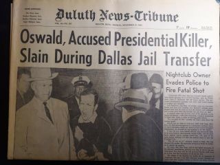 November 25 1963 Newspaper Lee Harvey Oswald Killed