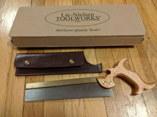 Lie Nielsen Tapered Dovetail Saw And Leather Case 0.  015 " 15ppi