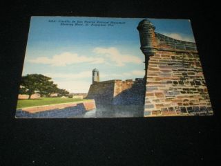 Vintage St Augustine Florida Castle De San Marcos Sentry Boxes Linen Pc