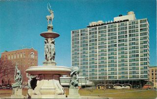 Vintage Chrome Postcard,  View Of The Statler Hotel,  Hartford,  Ct
