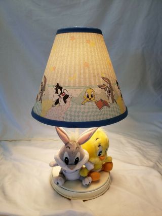 Vintage Baby Looney Tunes Lamp Plush Buggs Bunny And Tweety 1998