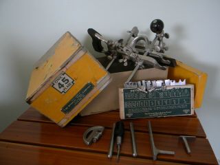 Stanley 45 Sweetheart Combination Plane Complete W/cutter Blades & Box Exc Cond