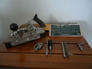 Stanley 45 Sweetheart Combination Plane COMPLETE w/Cutter Blades & Box Exc Cond 2