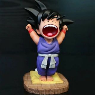 Dragon Ball Z Anime Yawning Son Goku Statue Figure Child Kid Toy Blue