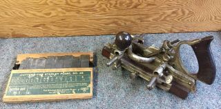 Stanley No.  45 Sweetheart Combination Plane,  Box Of Cutters As Found