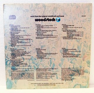 WOODSTOCK - 1970 MUSIC FROM THE SOUNDTRACK - 3 RECORD SET - COTILLION SD3 - 500 2