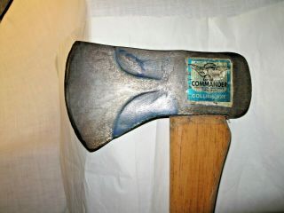 Vintage Collins Commander Axe & Handle Labels Lewistown Pa Made In Usa