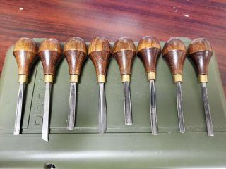 8 Piece Henry Taylor Sharp Palm Chisel Set Woodcarving Woodworking