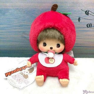 201259 Apple Bebichhichi 14cm Monchhichi Baby Plush Bean Bag Sitting Mimiwoo