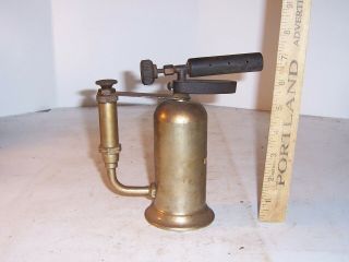 Vintage Alcohol Blowtorch,  3/4 Pint,  Lenk Mfg. ,  Newton,  Mass. ,  Model 600,  Brass
