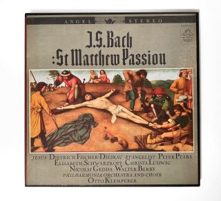 Bach St.  Matthew Passion Klemperer 1962 Angel 3599 5 Lp Box Set Libretto M - /vg,
