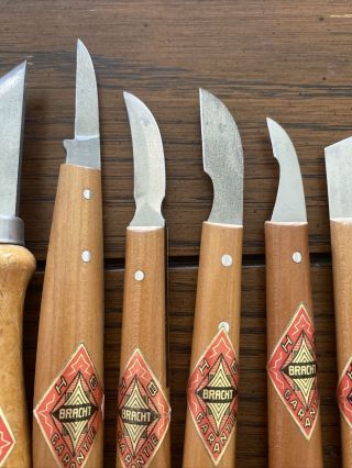 HB BRACHT Wood Carving Knives Carbon Steel Blades 3
