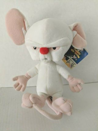 1995 Animaniacs Pinky And The Brain 12 " Dakin Plush Mouse Cartoon W/ Orig.  Tags